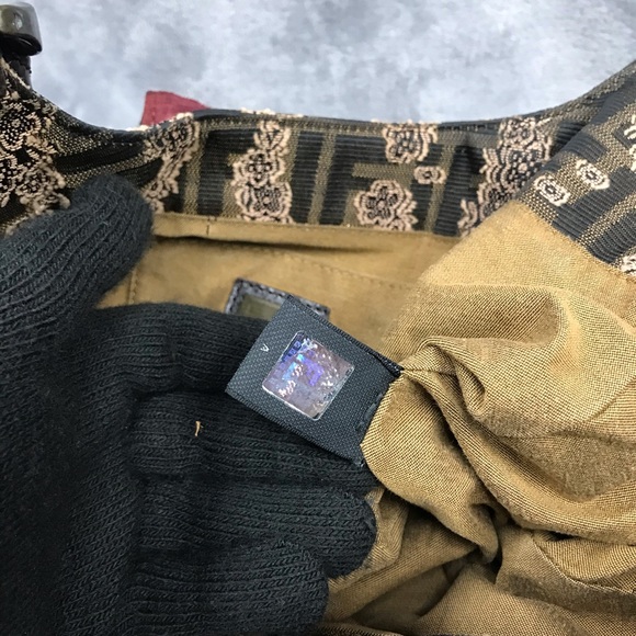 FENDI ZUCCA EMBROIDERED FLORAL SATCHEL BAG FINAL SALE - Picture 5 of 8